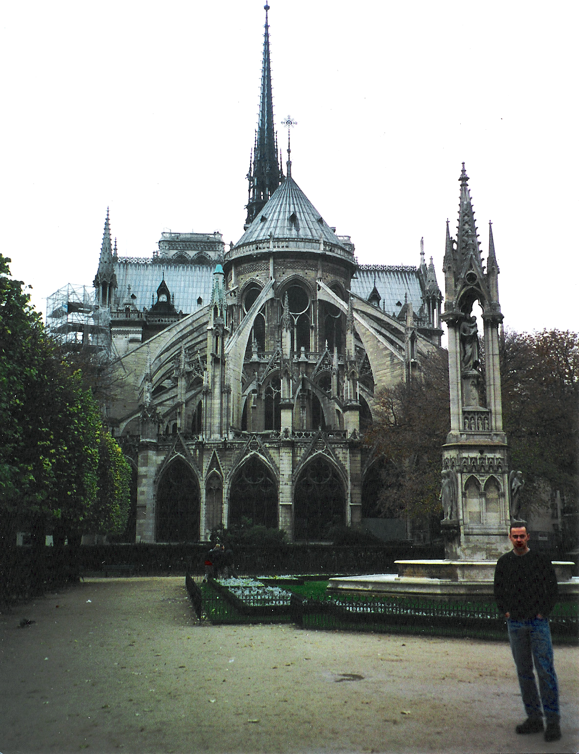 November, 1999 - In front of Notre-Dame Cathedral of Paris.