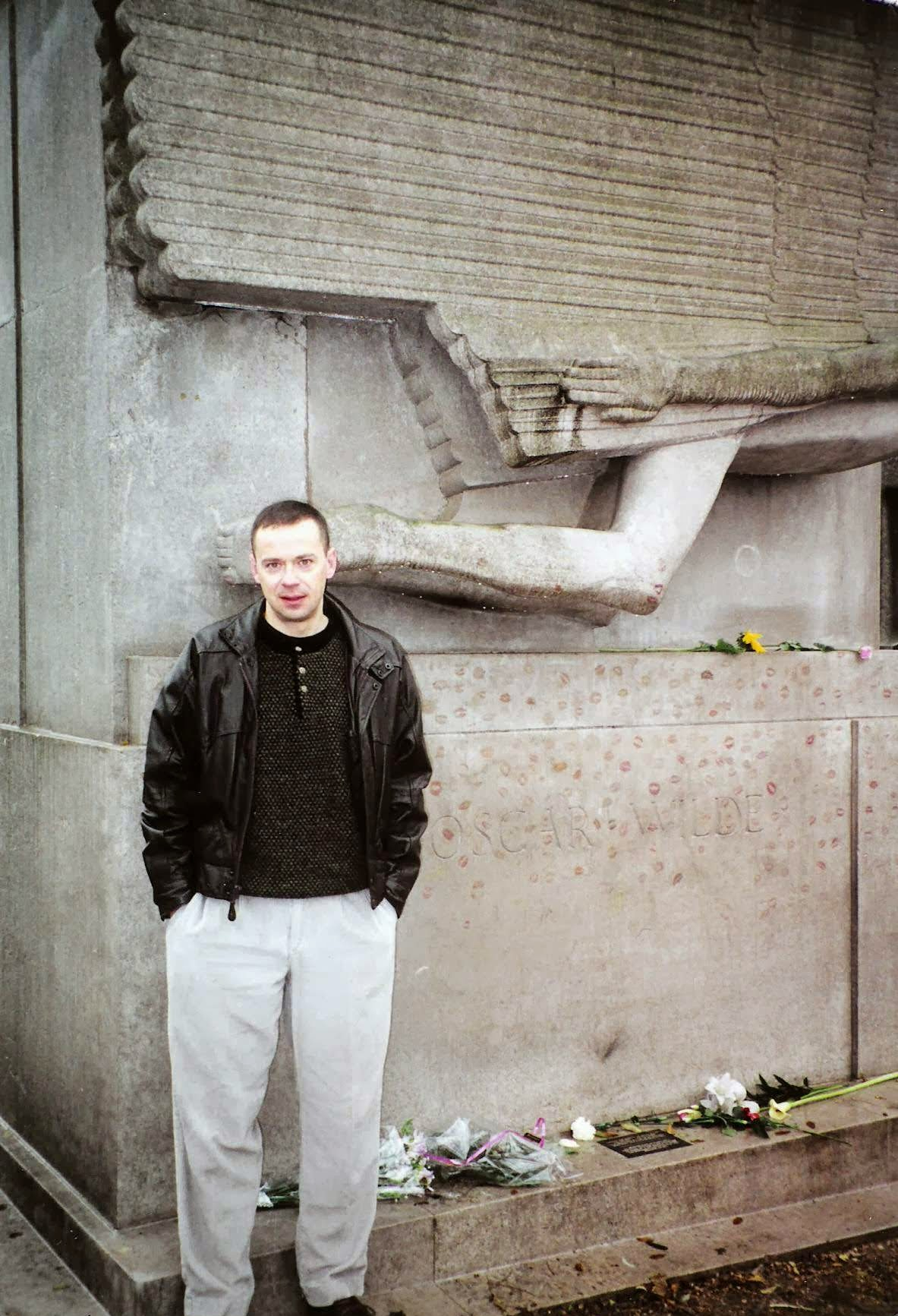 November, 1999 - Oscar Wilde's tomb at the Père Lachaise Cemetery.
