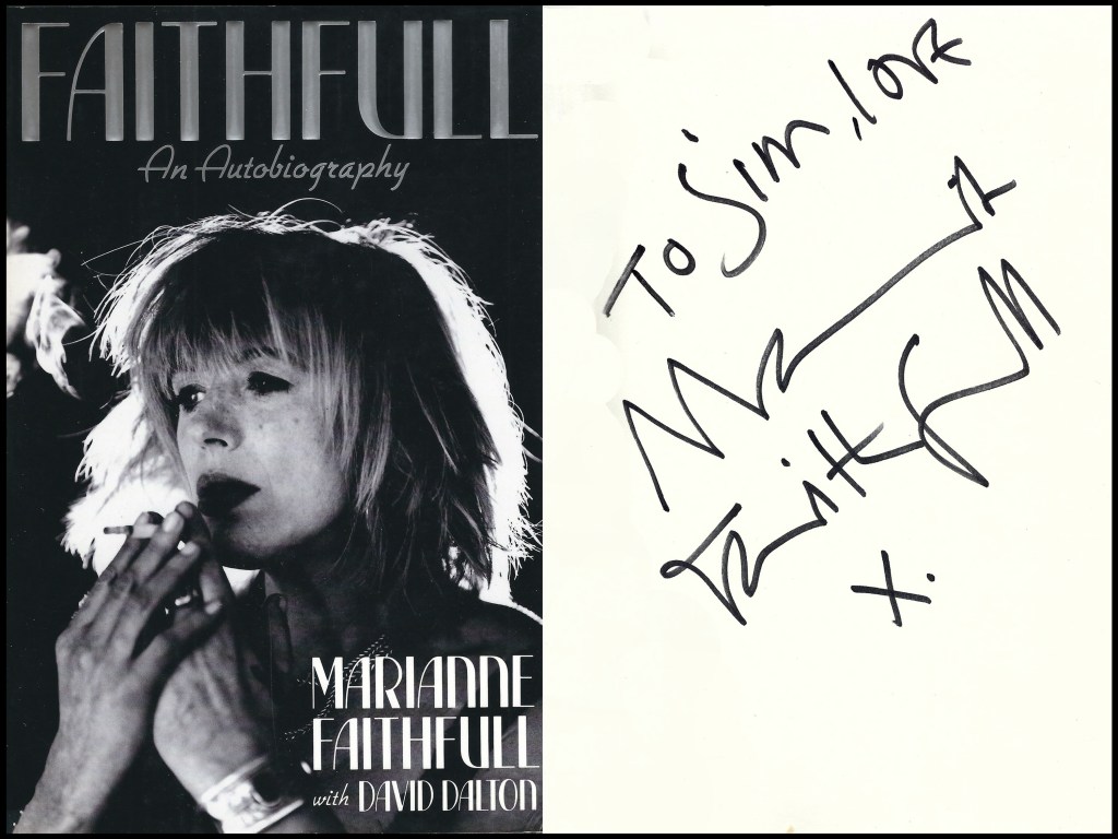 Marianne Faithful Book Autograph