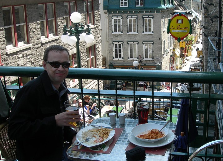 May 22, 2007 - Lunch on Rue du Petit-Champlain in Quebec City.