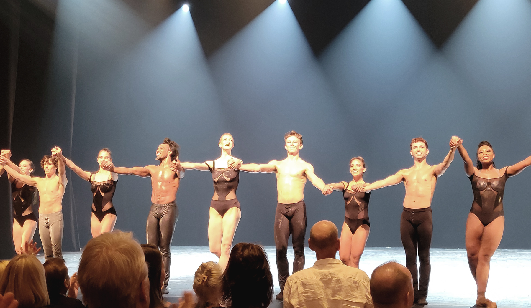 Close up of Complexions Contemporary Ballet dancers taking a bow.