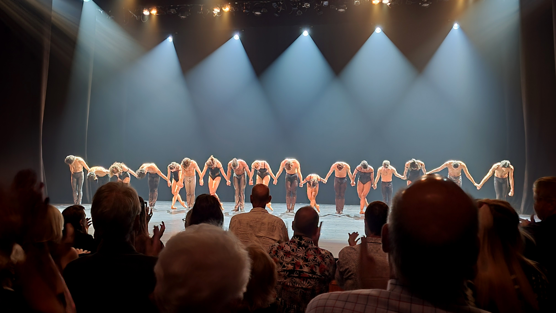 Wide shot of Complexions Contemporary Ballet dancers taking a bow.